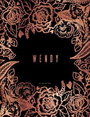 Read Online Wendy Dot Grid Notebook: Gold Black Journal with Name -  file in PDF