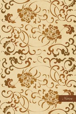 Download Notes: 6x9 Unruled Blank Notebook - Spiral Curve Asian Oriental Flower Leaf Vine - Retro Brown Worn Out Vintage Seamless Pattern Cover. Matte Softcover and Cream Interior Papers. -  file in ePub
