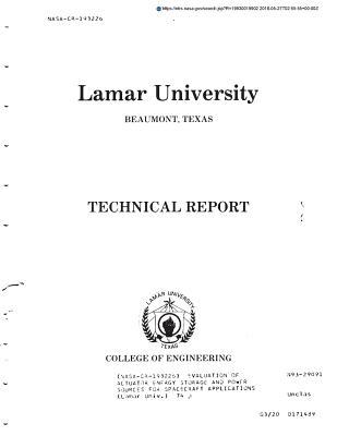 Download Evaluation of Actuator Energy Storage and Power Sources for Spacecraft Applications - National Aeronautics and Space Administration | PDF