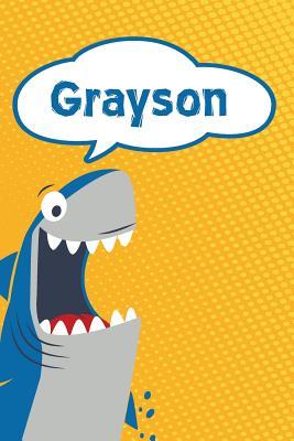 Full Download Grayson: Personalized Shark Writting Journal, Notebook, Diary, for Kids 120 Pages 6x9 -  | ePub