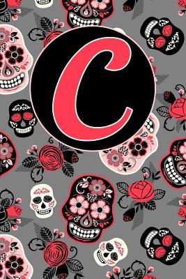 Read C: Letter C Dotted Matrix Notebook and Planner, Sugar Skulls and Roses, Personalized Bullet Dot Grid Journal Monogram Initial, 6 x 9 - Baby Grass Design file in PDF