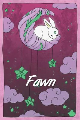 Read Fawn: personalized notebook sleeping bunny on the moon with stars softcover 120 pages blank useful as notebook, dream diary, scrapbook, journal or gift idea - Jenny Illus file in PDF