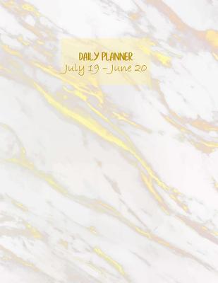 Download Daily planner July 19 - June 20: Large. Plenty of space for daily Goals, To-dos, Assignments and Tasks. Includes Gratitude section, Meal planner, Mood tracker and Water intake tracker. 11.0' x 8.5'. (Letter size) (Marble golden design cover). -  file in PDF