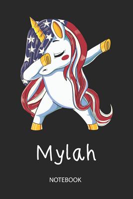 Read Online Mylah - Notebook: Blank Lined Personalized & Customized Name Patriotic USA Flag Hair Dabbing Unicorn School Notebook / Journal for Girls & Women. Funny Unicorn Desk Accessories & First Day Of School, 4th of July, Birthday, Christmas & Name Day Gift. -  | PDF