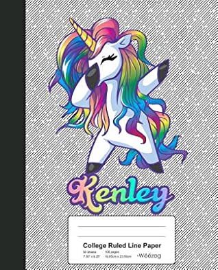 Read Online College Ruled Line Paper: KENLEY Unicorn Rainbow Notebook -  | PDF